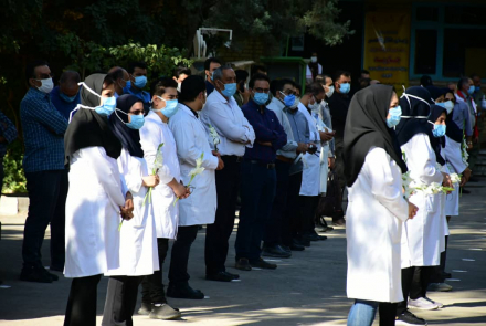 مراسم تشییع شهید مدافع سلامت دکتر سید محمود نوریان